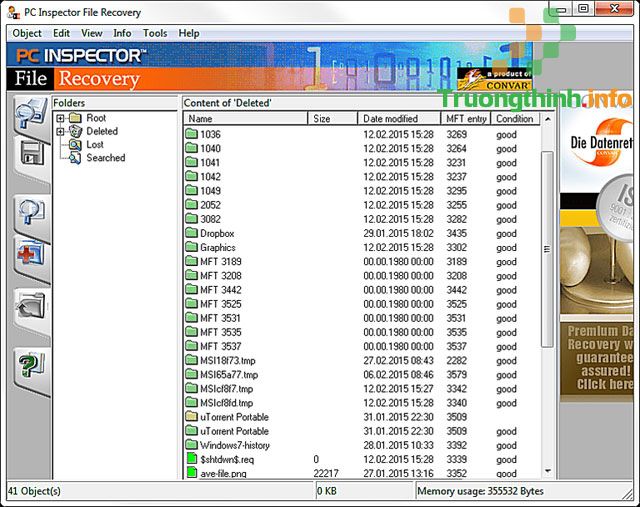 Phần mềm khôi phục dữ liệu PC Inspector File Recovery