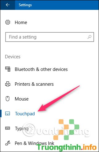 Chọn Touchpad