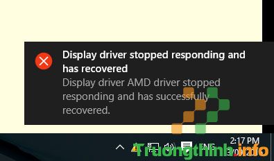 Lỗi “Display driver stopped responding and has recovered”