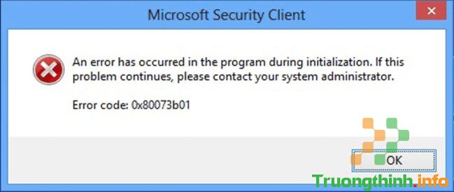 Lỗi Microsoft Defender 0x80073b01