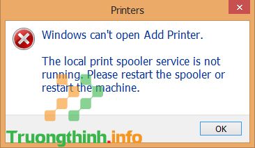 The print spooler service is not running