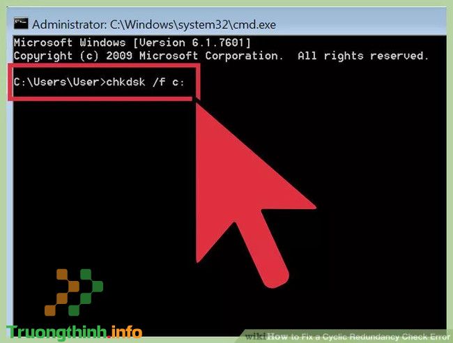 Nhập lệnh vào cửa sổ Command Prompt