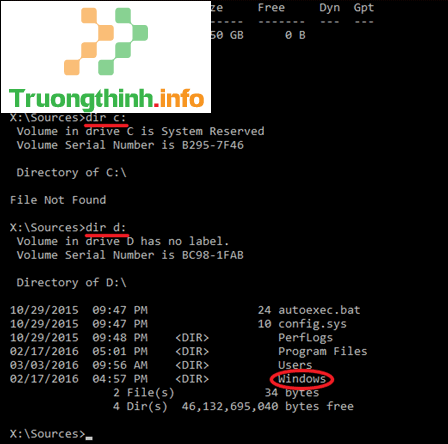 Sử dụng Command Prompt để tìm ra ổ đĩa chạy Windows