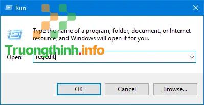 Nhập regedit và nhấn nút Enter để mở Registry Editor