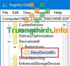 Đặt tên cho key mới là DenyDeviceIDs