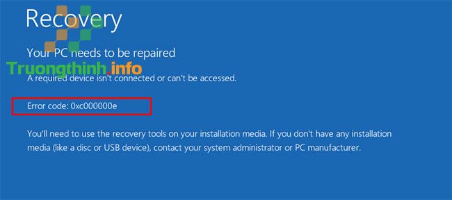 Mã lỗi 0xc00000e