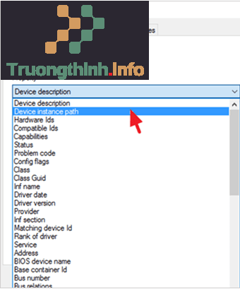 Chọn Device Instance path