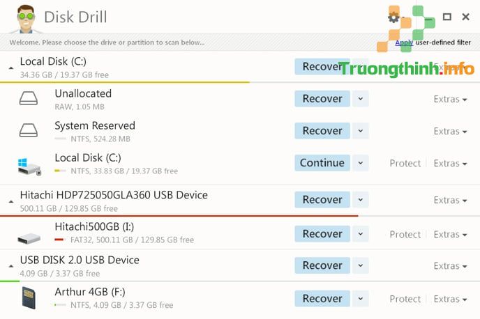 Phần mềm hiện file ẩn trên USB Disk Drill