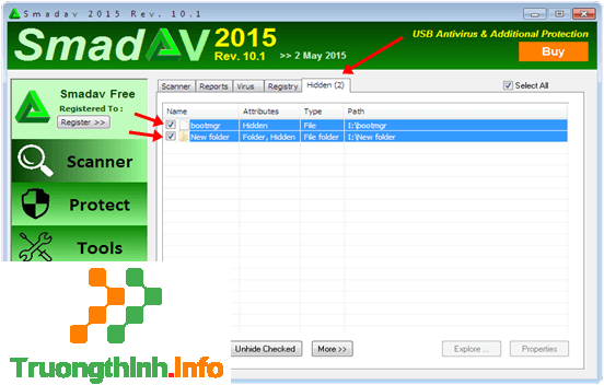 Hiển thị các file ẩn bằng cách sử dụng Smadav Antivirus