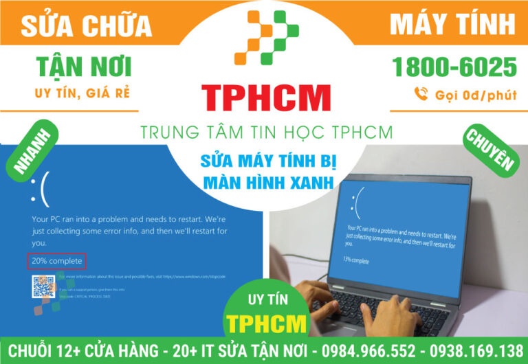 Địa Chỉ Sửa Máy Tính Bị Màn Hình Xanh Ở TPHCM – Giá Rẻ