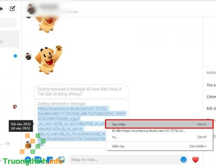 Thủ thuật xem tin nhắn đã thu hồi trên Messeger trên bằng máy tính cực nhanh - Trường Thịnh