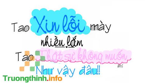 Hình ảnh xin lỗi hài hước, dễ thương nhìn là hết giận