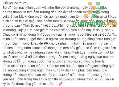 Những câu xin lỗi người yêu hay, chân thành, đơn thư xin lỗi người yêu hài hước làm người yêu hết giận