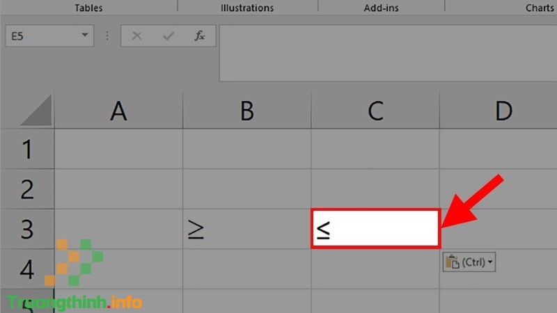 Cách gõ dấu lớn hơn hoặc bằng, nhỏ hơn hoặc bằng trong Excel, Word