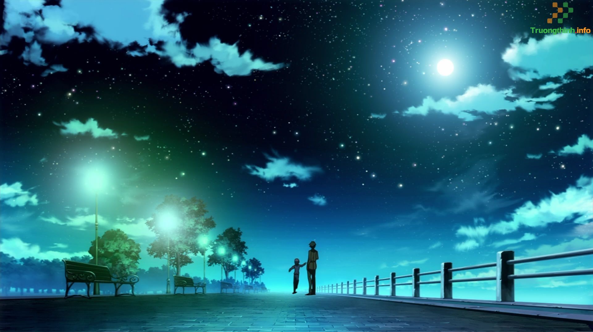 Hình ảnh bầu trời đêm đẹp anime, ảnh bầu trời đêm 3D buồn đẹp nhất