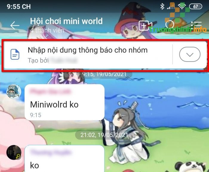 Cách tạo ghi chú cho nhóm chat Zalo