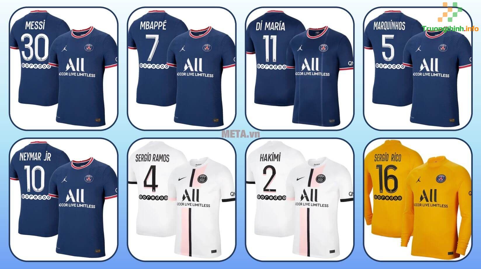                       Mẫu áo đấu PSG 2021/2022 sân nhà, sân khách mới nhất