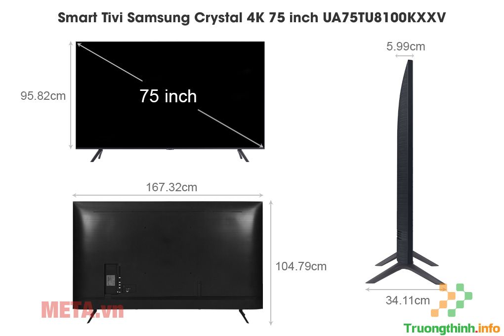                       Kích thước tivi 75 inch của Samsung, LG