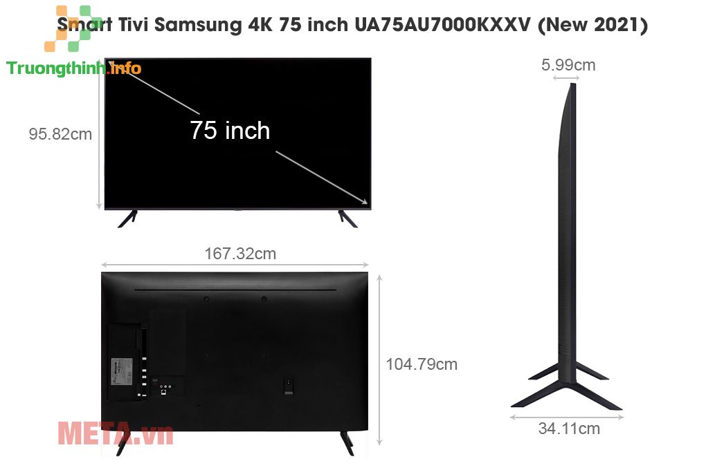                       Kích thước tivi 75 inch của Samsung, LG