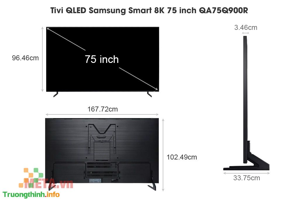                       Kích thước tivi 75 inch của Samsung, LG