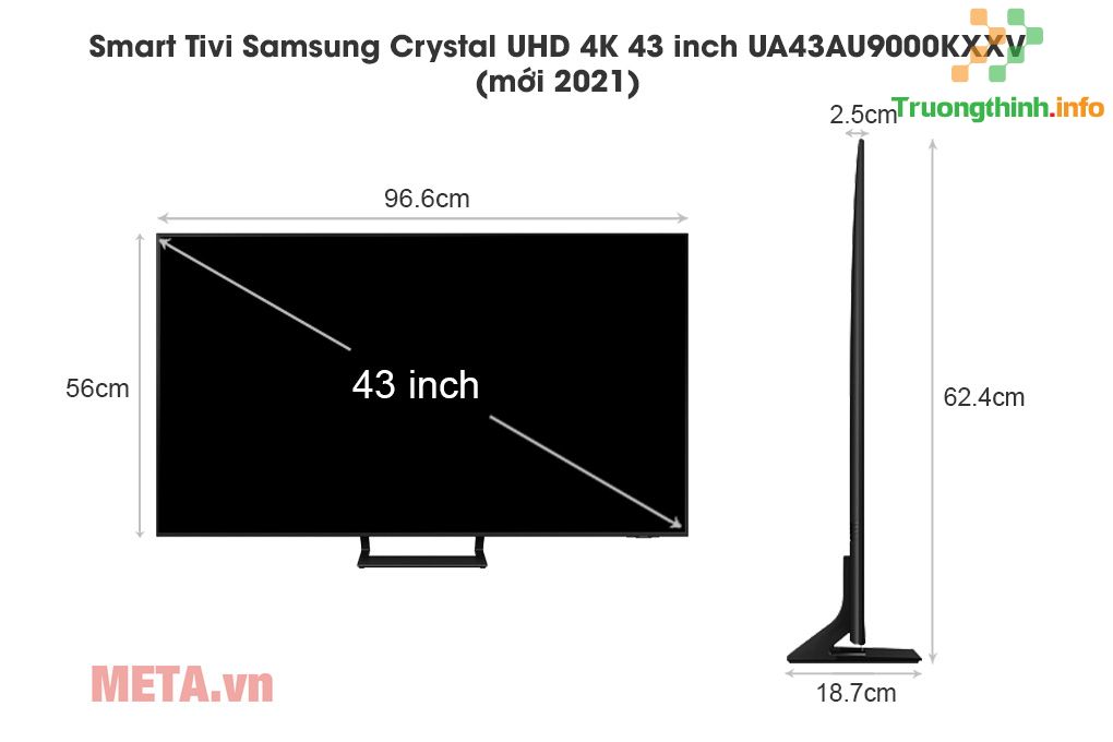                       Kích thước TV 43 inch của Samsung, Sony, LG