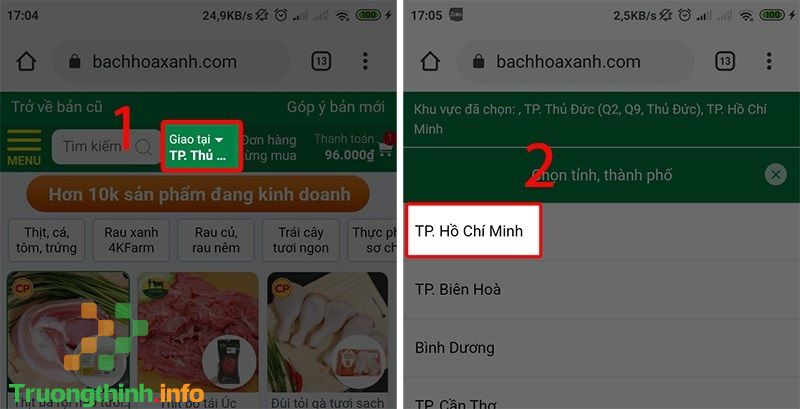 Cách mua hàng Bách Hóa Xanh online giao hàng tận nhà