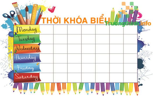 Các mẫu thời khóa biểu đẹp file Word, Excel