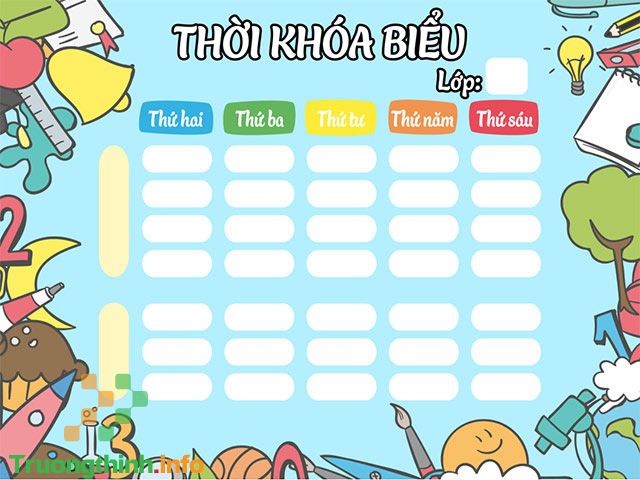 Các mẫu thời khóa biểu đẹp file Word, Excel