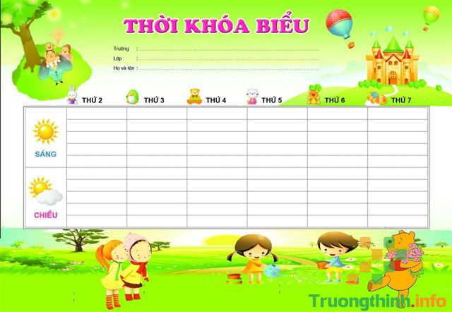 Các mẫu thời khóa biểu đẹp file Word, Excel