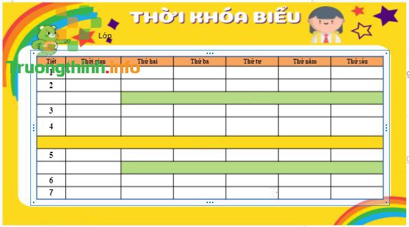 Các mẫu thời khóa biểu đẹp file Word, Excel