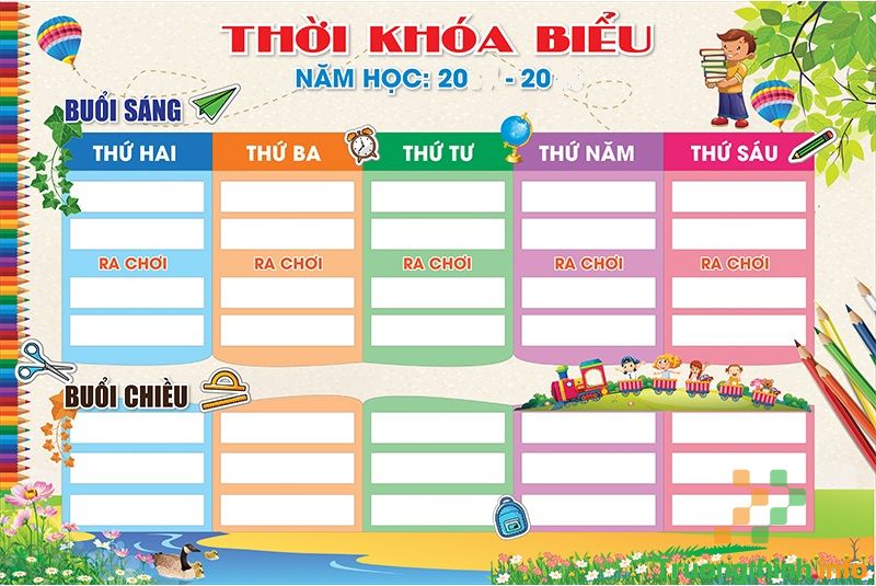                       Các mẫu thời khóa biểu đẹp, đơn giản, cute nhất