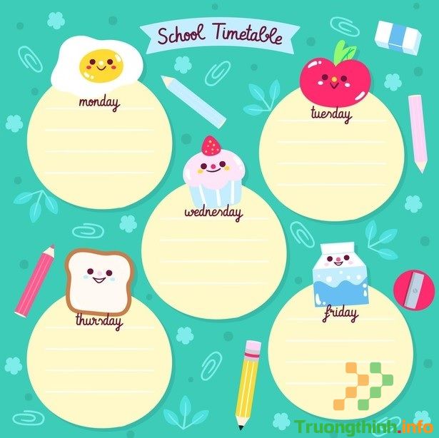                       Các mẫu thời khóa biểu đẹp, đơn giản, cute nhất