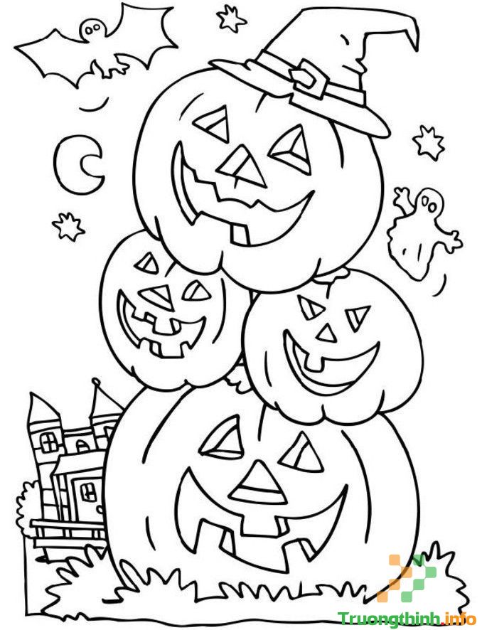                      Tranh tô màu Halloween, hình Halloween tô màu cho bé đẹp nhất