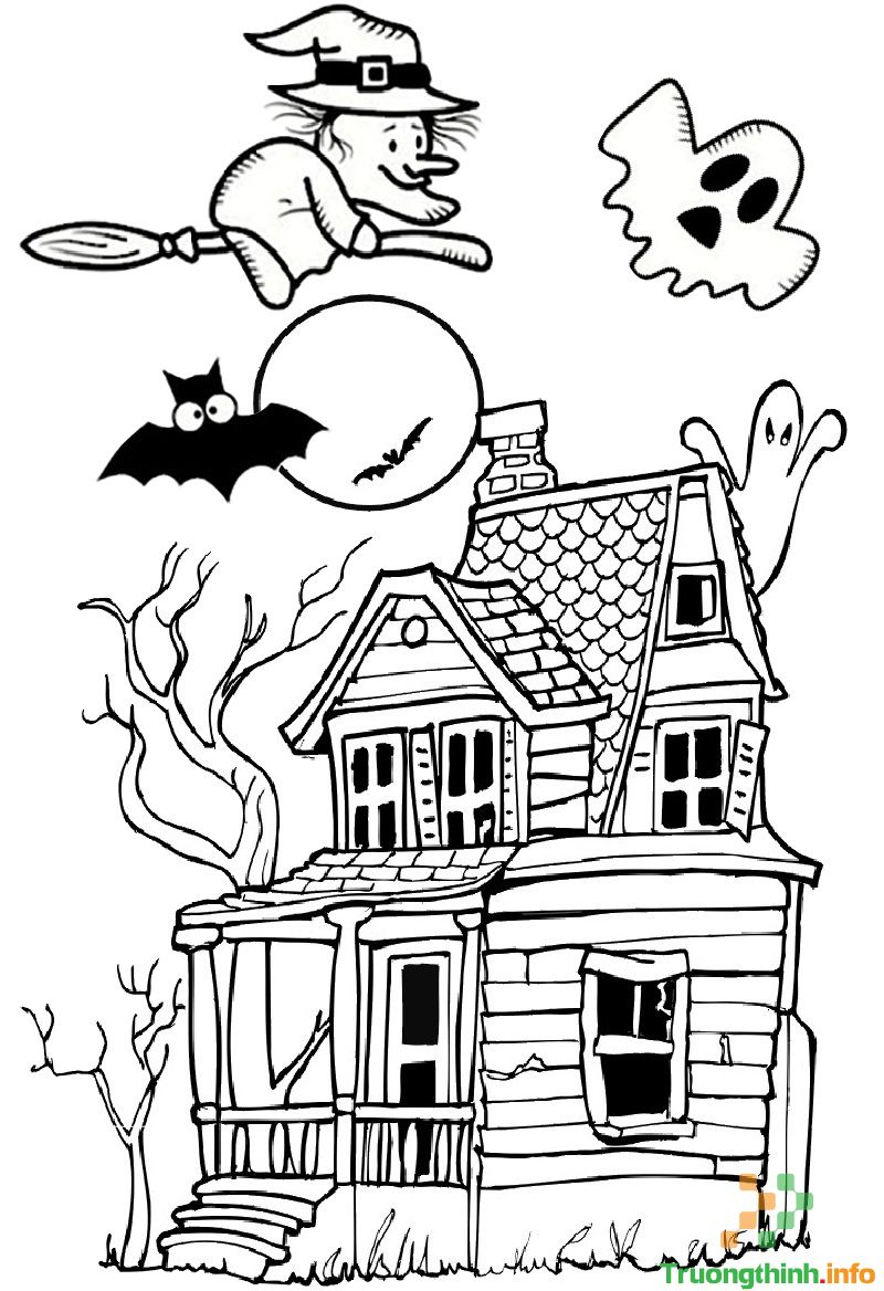                       Tranh tô màu Halloween, hình Halloween tô màu cho bé đẹp nhất