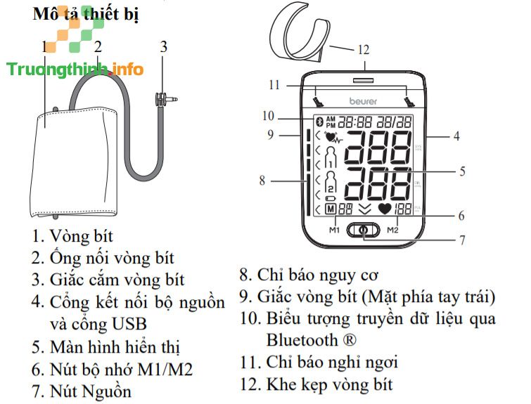                       Hướng dẫn sử dụng máy đo huyết áp bắp tay Bluetooth Beurer BM77