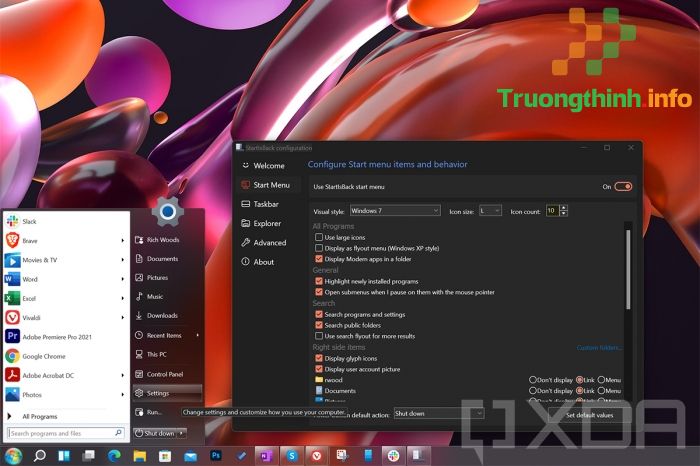  Thủ thuật đưa thanh Start Menu của Windows 11 giống như Windows 7 