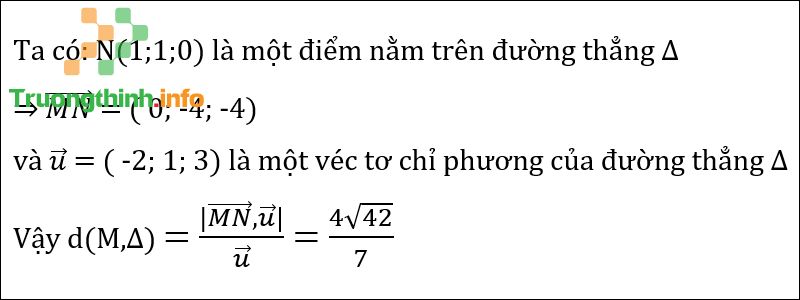 Công thức tính khoảng cách từ 1 điểm đến đường thẳng trong không gian - Tin Công Nghệ