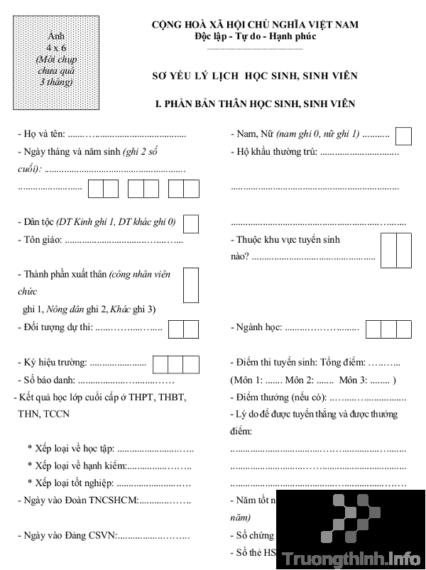                       Hướng dẫn cách viết sơ yếu lý lịch học sinh sinh viên 2021