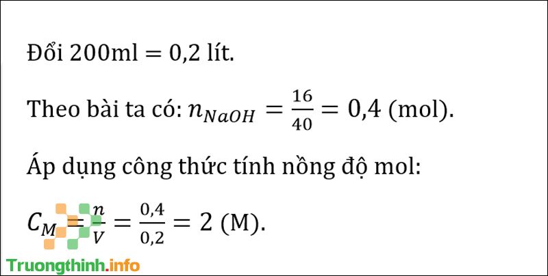 Công thức tính số mol, nồng độ mol & nồng độ phần trăm (C%) có bài tập - Tin Công Nghệ