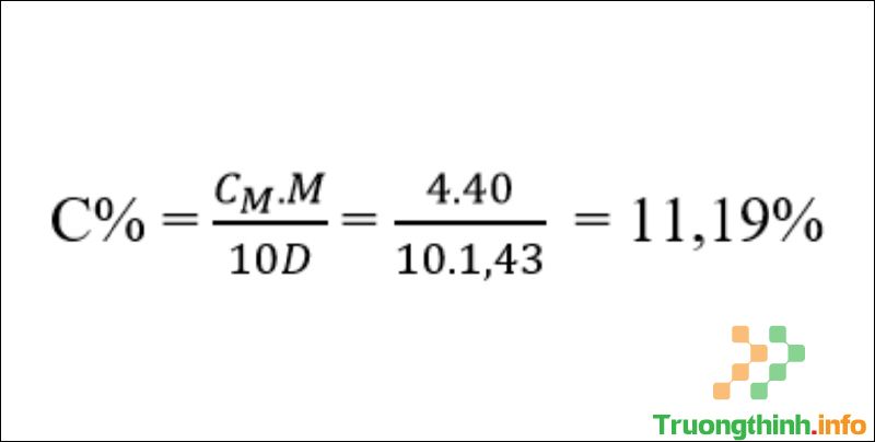 Công thức tính số mol, nồng độ mol & nồng độ phần trăm (C%) có bài tập - Tin Công Nghệ