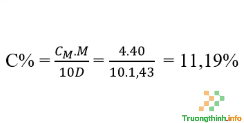 Công thức tính số mol, nồng độ mol & nồng độ phần trăm (C%) có bài tập - Tin Công Nghệ