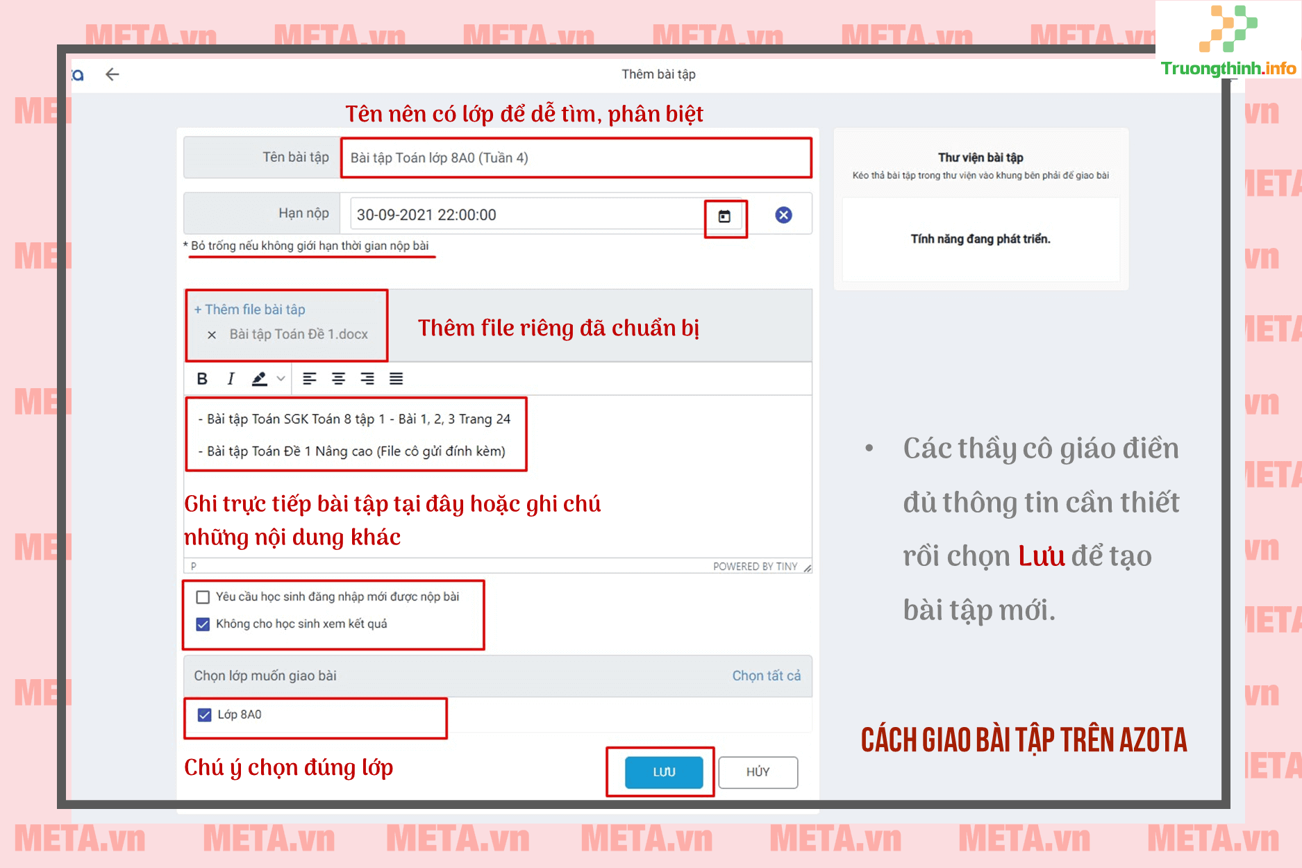 1️⃣】 Azota Là Gì? Hướng Dẫn Sử Dụng Azota Cho Giáo Viên Giao Và Chấm Bài  Tập - Trường Thịnh ™