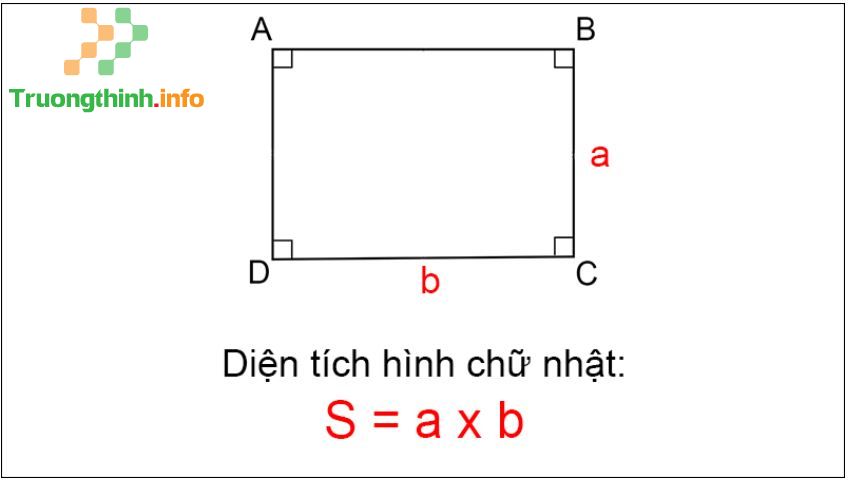 Công thức cách tính diện tích hình chữ nhật lớp 3 và bài tập