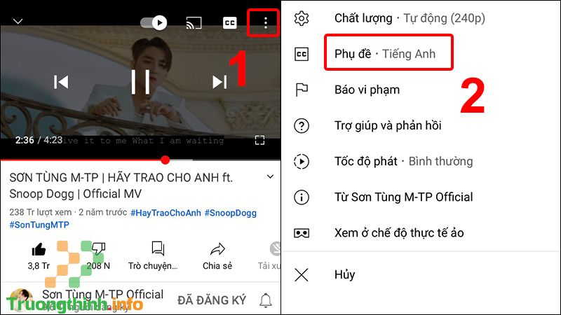 Cách bật, tắt và tùy chỉnh hiển thị phụ đề YouTube trên điện thoại - Tin Công Nghệ