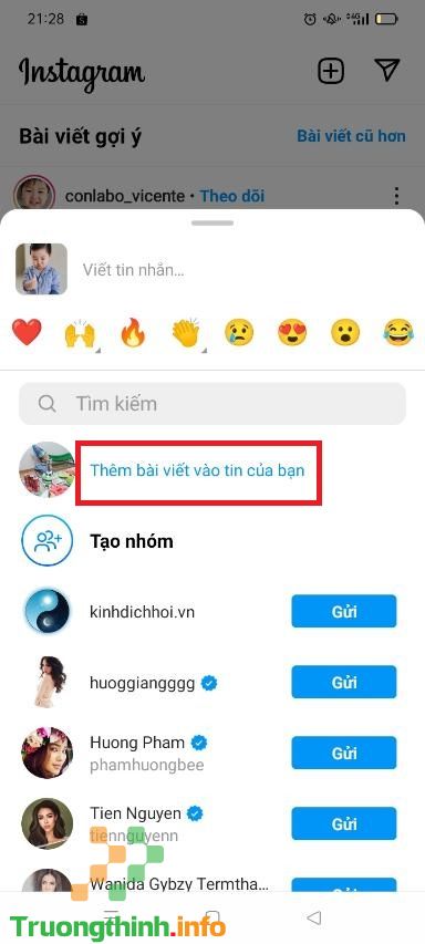                       Cách chia sẻ (share) bài viết trên Instagram lên story đơn giản