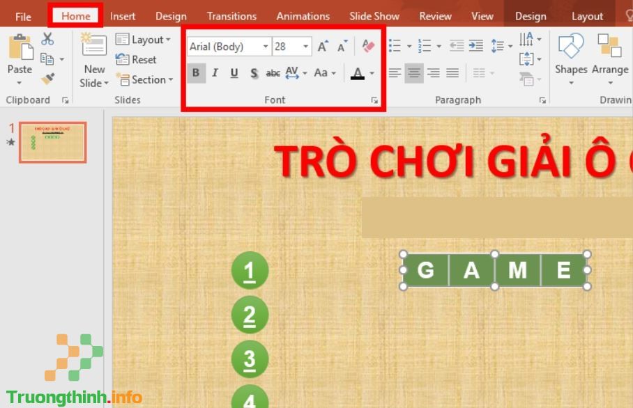                       Cách làm, tạo trò chơi ô chữ trên PowerPoint đơn giản