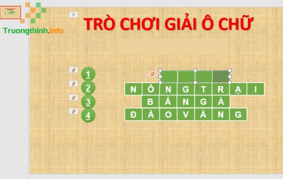                       Cách làm, tạo trò chơi ô chữ trên PowerPoint đơn giản