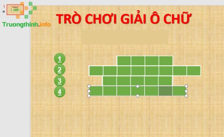                       Cách làm, tạo trò chơi ô chữ trên PowerPoint đơn giản