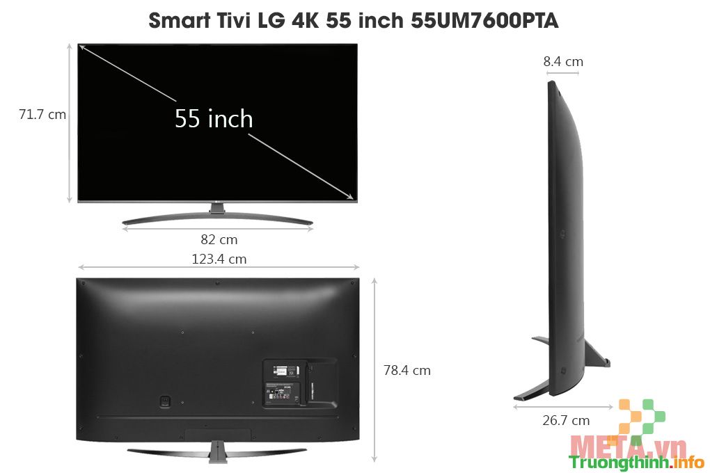                       Kích thước TV 55 inch của Sony, LG, Samsung