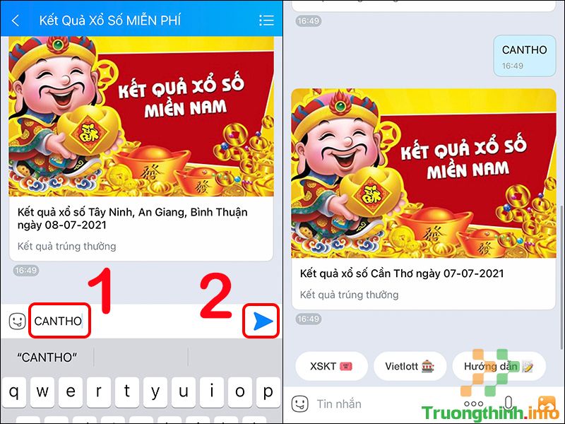Cách xem kết quả xổ số, Vietlott trên Zalo, đủ 3 miền Bắc-Trung-Nam - Tin Công Nghệ